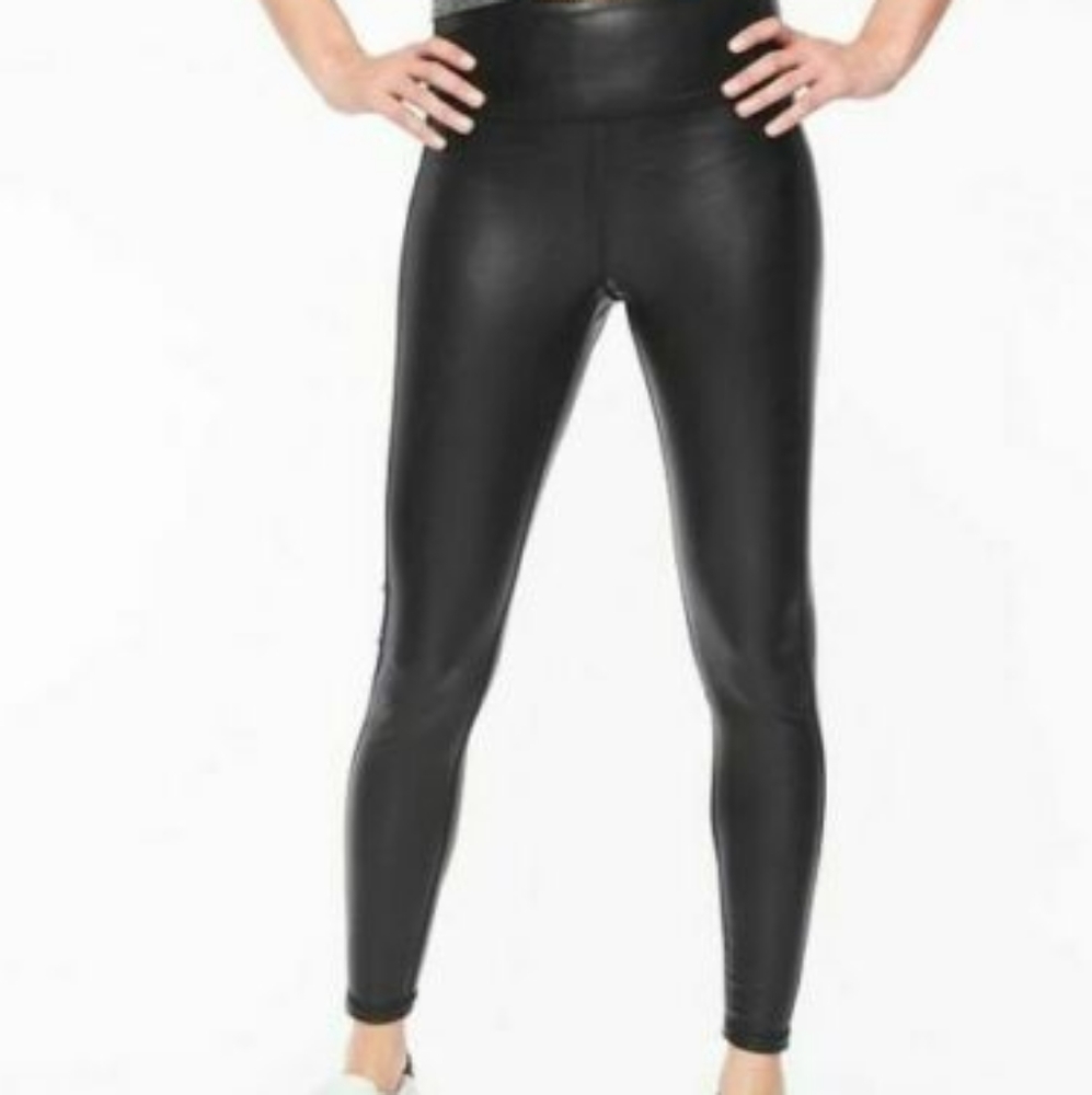 Athleta Faux Leather Fleece Lined Leggings M - Picture 4 of 9